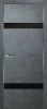 Дверь межкомнатная КАРДА П-4 700*2000 Бетон графит черн стекло, алюминиевая кромка