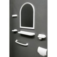 Набор для ванной комнаты с зеркалом арка белая