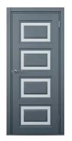 Дверное полотно ДФОР Лацио 4  800 2000 ПВХ Меланж темный стекло черный триплекс