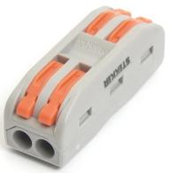 Клеммная колодка СМК с рычагом прох. LD222-422 2 полюса 4х(0,08-4мм2) 250V 32A лат сталь 2 STEKKER