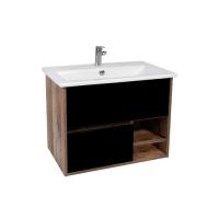 Тумба подвесная ЛЮКСЕМБУРГ 60 черная 2 ящика (под Элина 60) VIANT