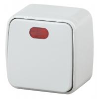 Выключатель 1-кл. ОУ INTRO Polo с подсветкой, 10А-250В, IP20, белый 3-102-01