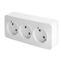 Розетка 3-м. ОП STEKKER София б з 250В, 10А, IP20 белый, MST10-13-01