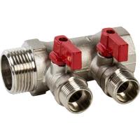 Коллектор 3/4*1/2ш 2 вых.с кранами Valtec