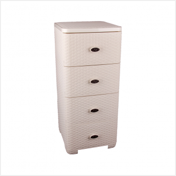 Комод (4 секции)  Плетенка  слон. кость М2430