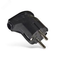 Вилка угловая евро с з черная 16А 250В А0105