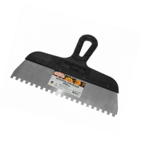 Шпатель 250мм  зуб 6 6мм (нерж.сталь, черная ручка) Декор