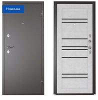 Дверь метал. ПРОМЕТ ТИТАН 8С 860 2050 левая (Букле графит, ЦП бетон снежный,75мм,2 замка)