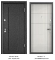Дверь входная метал. TOREX DELTA -100 MP 860*2050 R (Черн.шелк /ПВХ Бел шамбори D23)