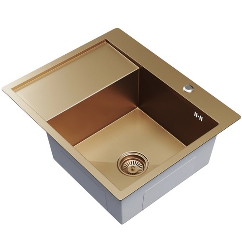 Мойка настол.монтаж 60х50 (3,0) правая. вып 3 1 2  MIXLINE PRO 20см с сифоном (бронза)