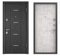 Дверь стальная  ТОРЭКС  DELTA -100 860 2050 правая (Черный шелк DL-1,ПВХ Бетон светлый D21)