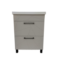 .Тумба напольная ГЕОМЕТРИЯ 60 2 серая (под раковину Табаго 60) Милан