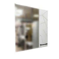 Зеркало-шкаф  ГЕОМЕТРИЯ 600  белая, черн. ручки  Милан