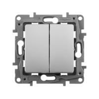 Выключатель 2кл СП ETIKA винт. алюм 672402