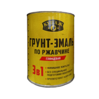 Грунт-эмаль по ржавчине 3в1 желтая глянцевая 0,8 кг КУПАЖ
