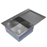 Мойка настол.монтаж 78 50 (3,0) левая. вып 3 1 2 MIXLINE PRO 200 мм с сифоном (сатин)