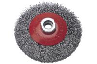 Щетка-крацовка 100мм коническая для УШМ, М14, стальная витая проволока   T4P