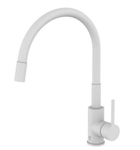 Смеситель для кухни Milardo Meal M01WT0FM05 белый с гибким изливом