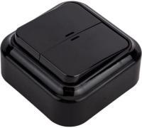 Выключатель 2кл. с подсветкой черный ОП 10А, 220В Пралеска (А510-215Ч)