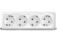Розетка 4-м ОП с/з белый 16А, 250В, TANGO