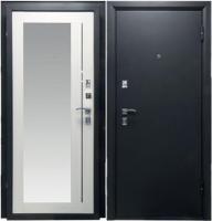 Дверь метал. ПРОМЕТ РЕФЛЕКТ 850 2050 правая (Черный муар,74мм, 2 замка Гардиан 32.11,30.01,зеркало)
