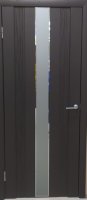 Дверь межкомнатная ФОРМАТ Амелия-6 800*2000 ПВХ Дуб фактурный горький шоколад зеркало графит сатин