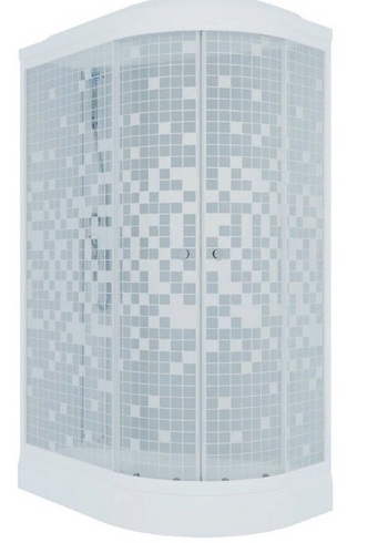 Душевая кабина Коралл -ДН4 стекло МОЗАИКА. 120 80 лев. низ. поддон