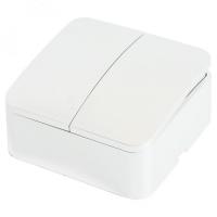 Выключатель 2-кл. ОП STEKKER София 250В, 10А, IP20, белый, MSW10-20-01