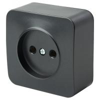 Розетка 1-м. ОП STEKKER София б з 250В, 10А, IP20, черный матовый, MST10-11-05