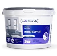 Краска интерьерная белая 3 кг (Лакра)
