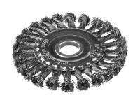Щетка-крацовка 100мм дисковая для УШМ, стальная жгутированная проволока   T4P
