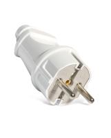 Вилка прямая евро с з белая 16А 250В А101