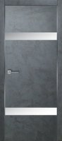 Дверь межкомнатная КАРДА П-6 700*2000 Бетон графит мат. стекло, алюминиевая кромка