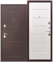 Дверь метал.ФЕРРОНИ ГАРДА 8мм 860 2050 левая (медный антик,МДФ Белый ясень,2 замка,60 мм)