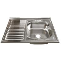 Мойка нерж. 60 80 (0,8) прав. вып 3 1 2 MIXLINE 18см с сифоном