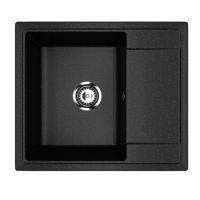 Мойкa ML-GMU05 УЛЬТРА с крылом, черный камень, 575*495 мм (глуб. чаши 190)