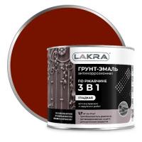 Грунт-эмаль 3в1 красно-коричневый 1,7кг Лакра