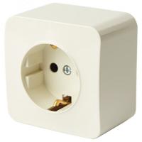 Розетка 1-м. ОП STEKKER София с/з 250В, 16А, IP20, слоновая кость, MST16-11-04
