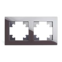 Рамка 2 поста горизонтальная STEKKER Катрин шоколад GFR00-7002-04