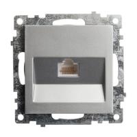 Розетка 1-м. СП STEKKER Катрин серебро компьютерная RJ-45 (механизм) GLS00-7107-03