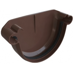 Заглушка жёлоба водосток ПВХ (корич) Альта-Профиль