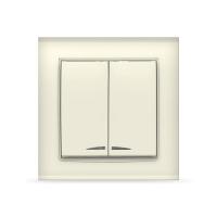 Выключатель 2-кл. СП  БРИЛЛИАНТ  10А с подсветкой сл. кость