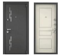 Дверь стальная  ТОРЭКС  SUPER OMEGA 100 950 2050 правая (Колор гриджио RP-12, Слоновая костьSO-NC-2)