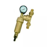 Фильтр с манометром свободного вращения (корп  латунь) 1 2  TIM