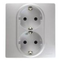 Розетка 2-м СП  алюм 672423