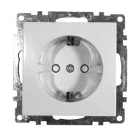 Розетка 1-м. СУ STEKKER Катрин мех. 16А с з с защитной шторкой, белый GLS16-7110-01 39304