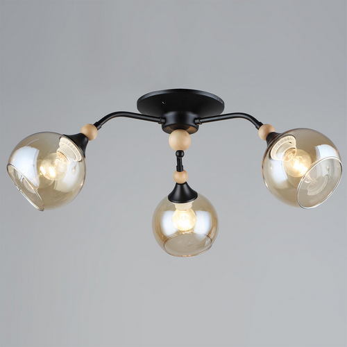 ,Люстра потолочная 05062-0.3-03 BK+WOOD