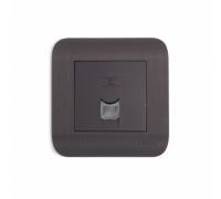 Розетка 1-м. СУ компьютерная LUXAR Deco RJ-11 венге с рифленой рамкой (10.048.02)