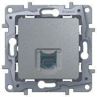 Розетка информац. 1-м СП RJ45 ETIKA 5кат UTP алюм 672441