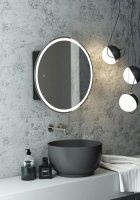 Зеркало-шкаф TORNEO D600 черный с подсветкой CONTINENT